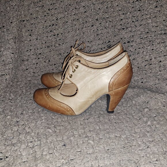 MIZ MOOZ-Symphony-Cone-Rockabilly/Retro-Brown/Tan Spectator-Sz 6.5-Excellent - Picture 2 of 8